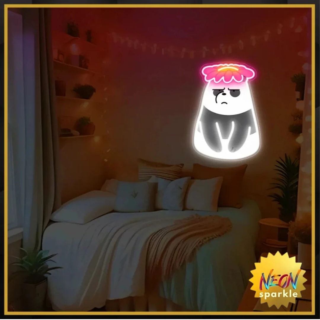 We Bare Bears Panda UV Neon Sign