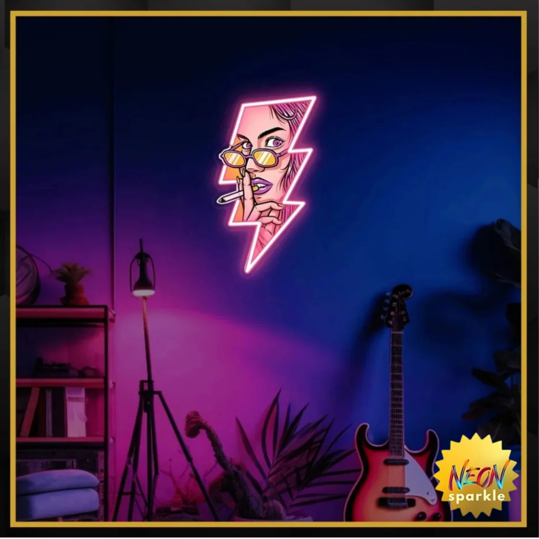 Face in Lighting UV Neon Sign 2