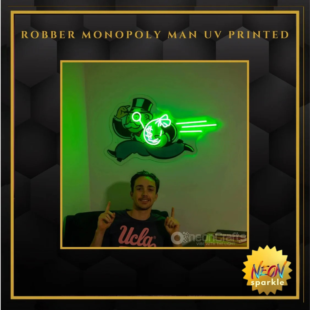 Robber Monopoly Man UV Printed