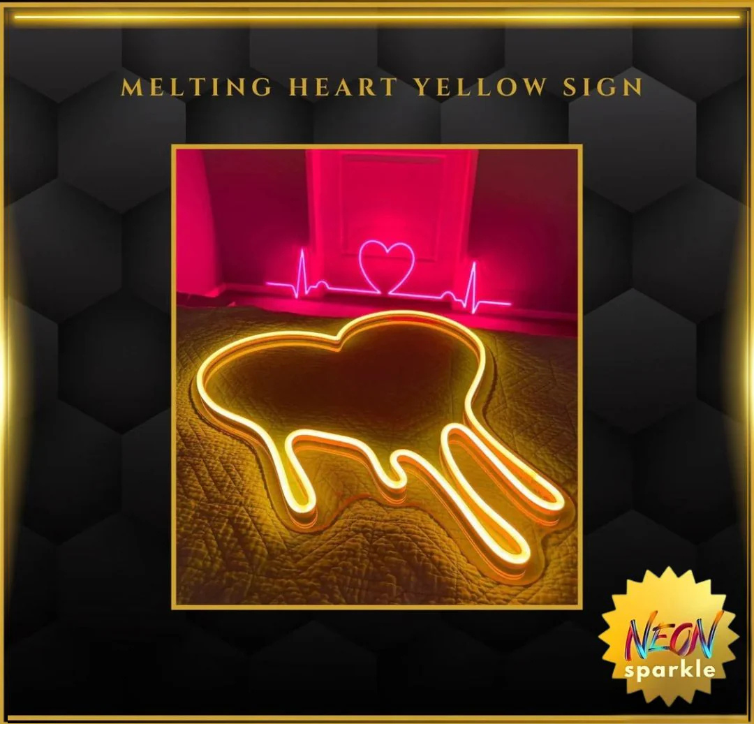Melting Heart Yellow Sign