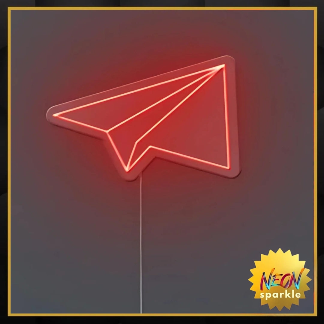 Paper Rocket Neon Sign - Whimsical LED Decor by Neon Sparkle