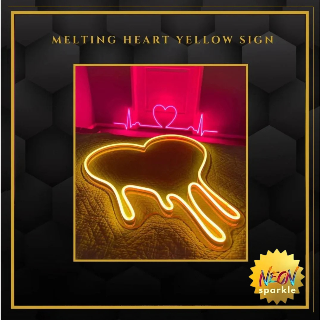 Melting Heart Yellow Sign