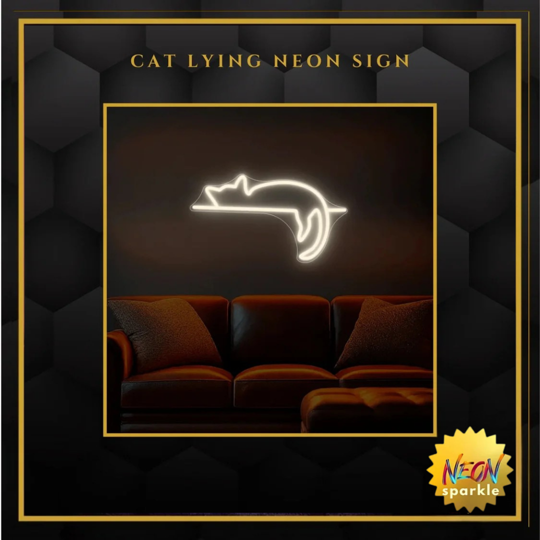 Cat Lying Neon Sign