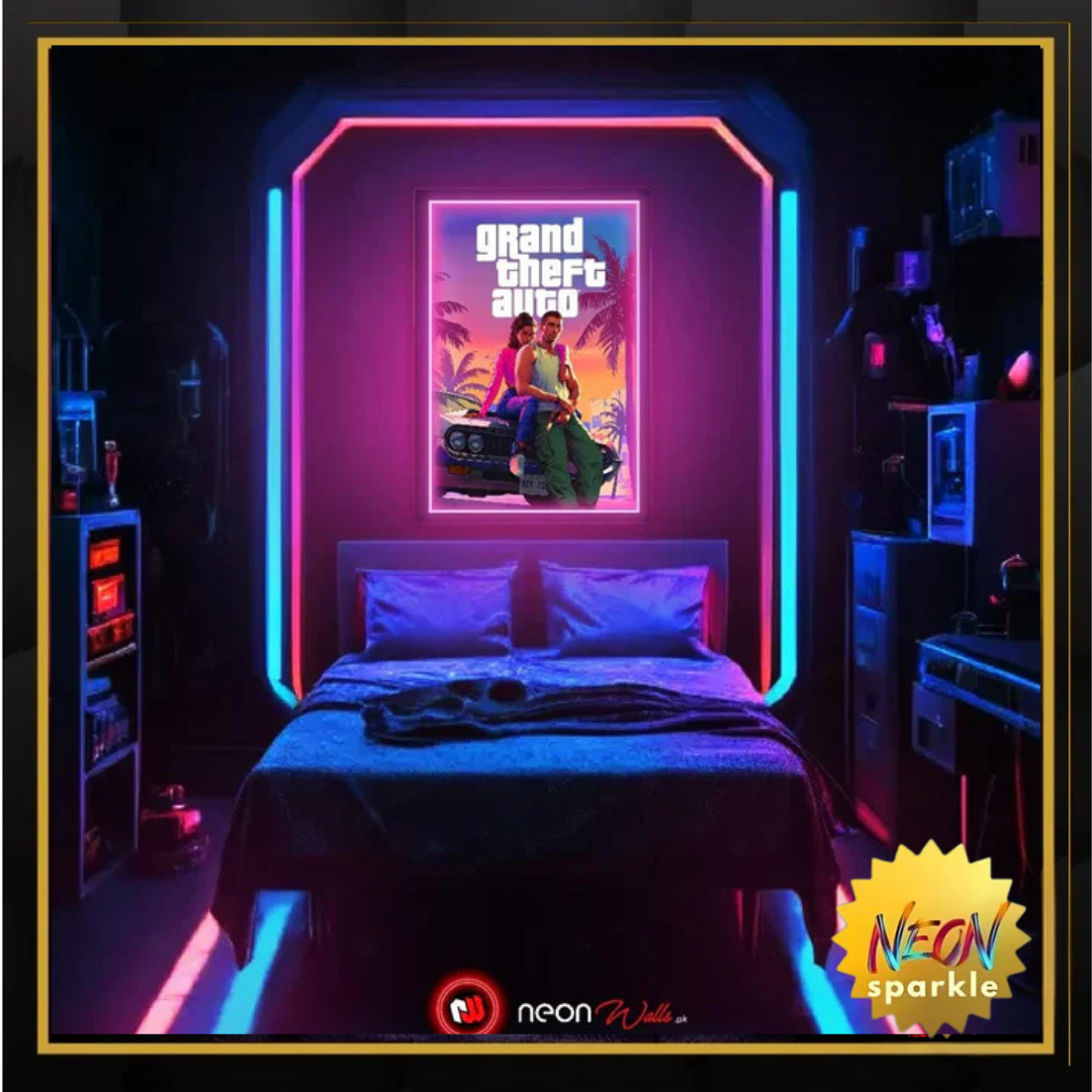 Grand Theft Auto VI UV LED Neon Sign - GTA 6 Wall Decor