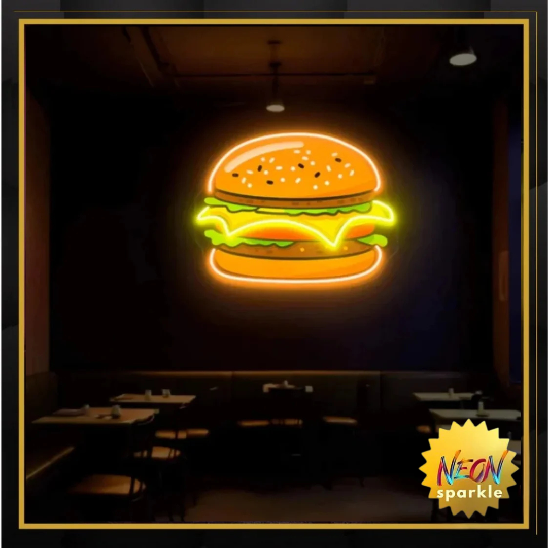 Burger UV Neon Sign