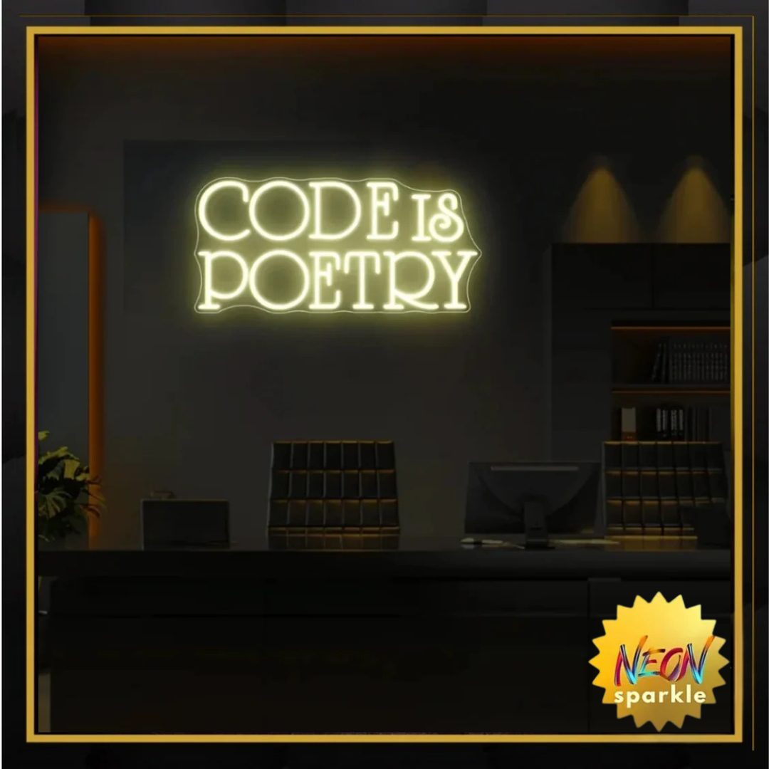 Code Is Poetry Neon Sign