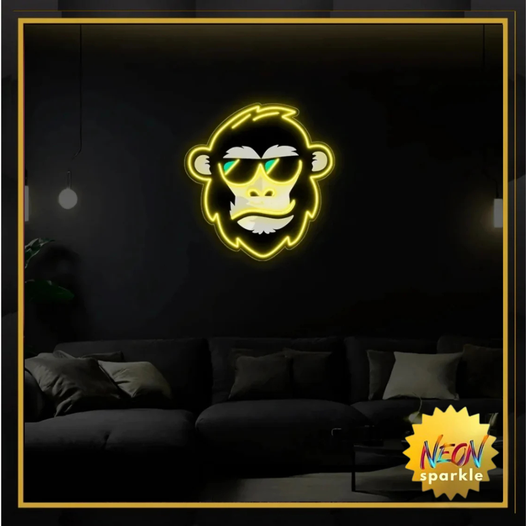 Cool Monkey UV Print Neon Sign