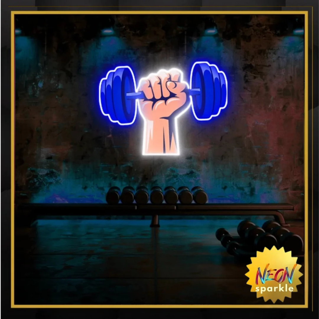 Dumbell UV Neon Sign