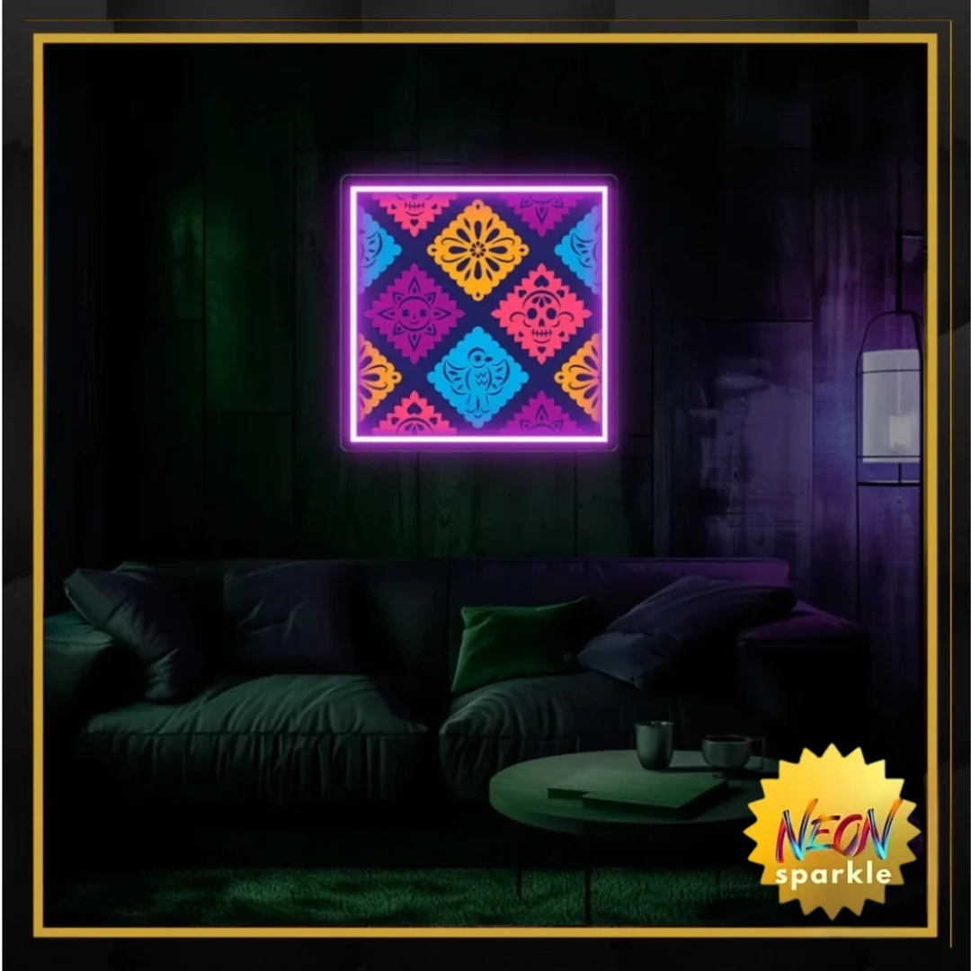 Fine Geometric Art UV Neon Sign