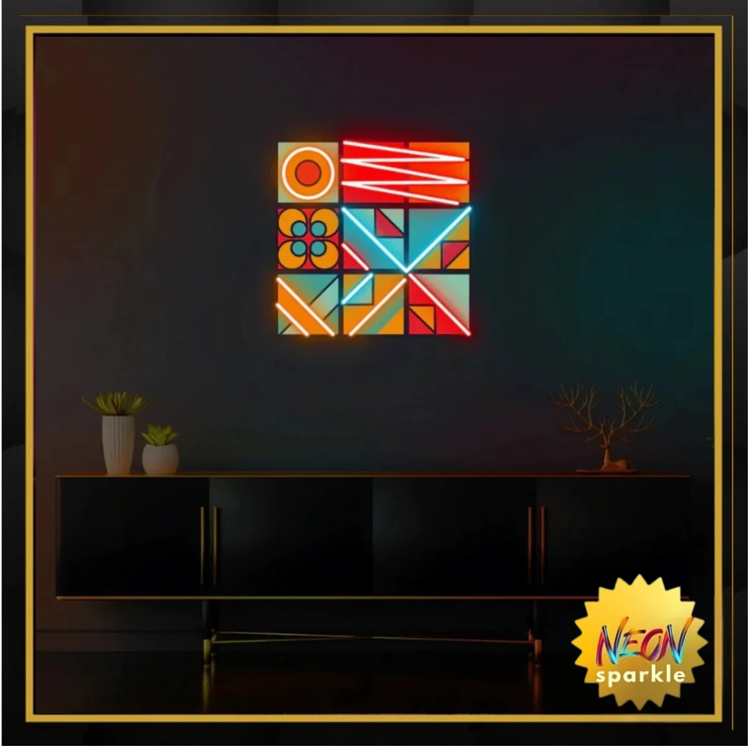 Geometric Shapes UV Neon Sign