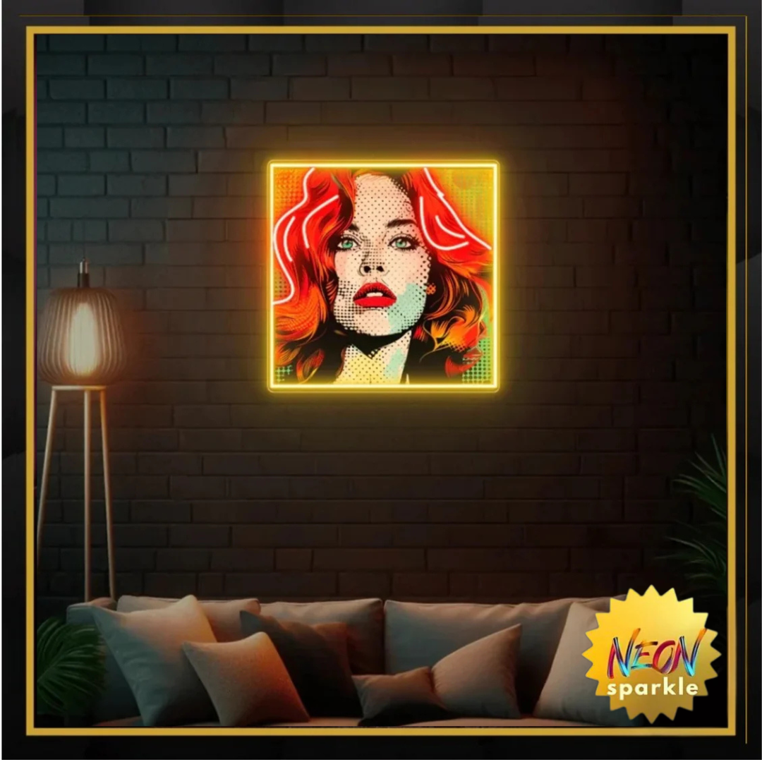 Girl Pop Art UV Neon Sign