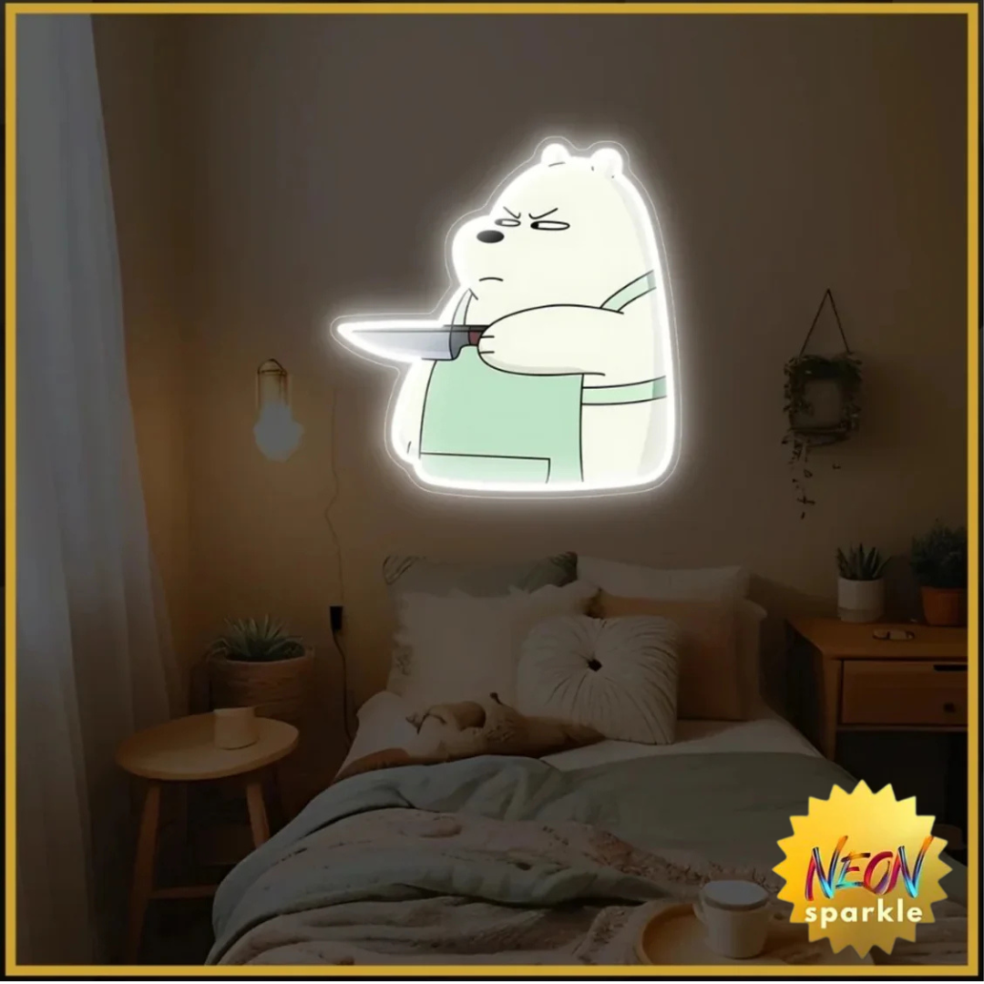 Ice Bear UV Neon Sign