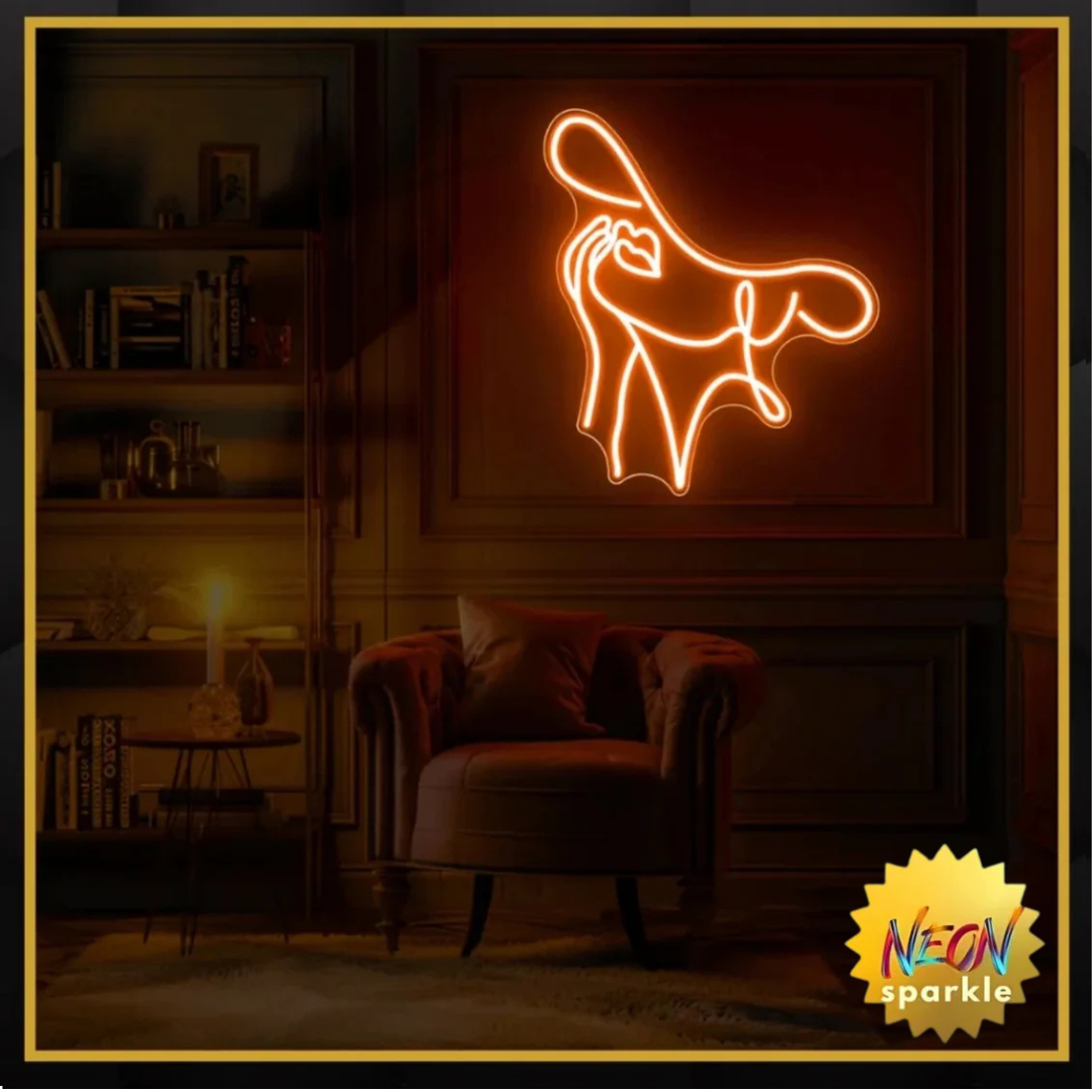 Line Art Face Neon Sign