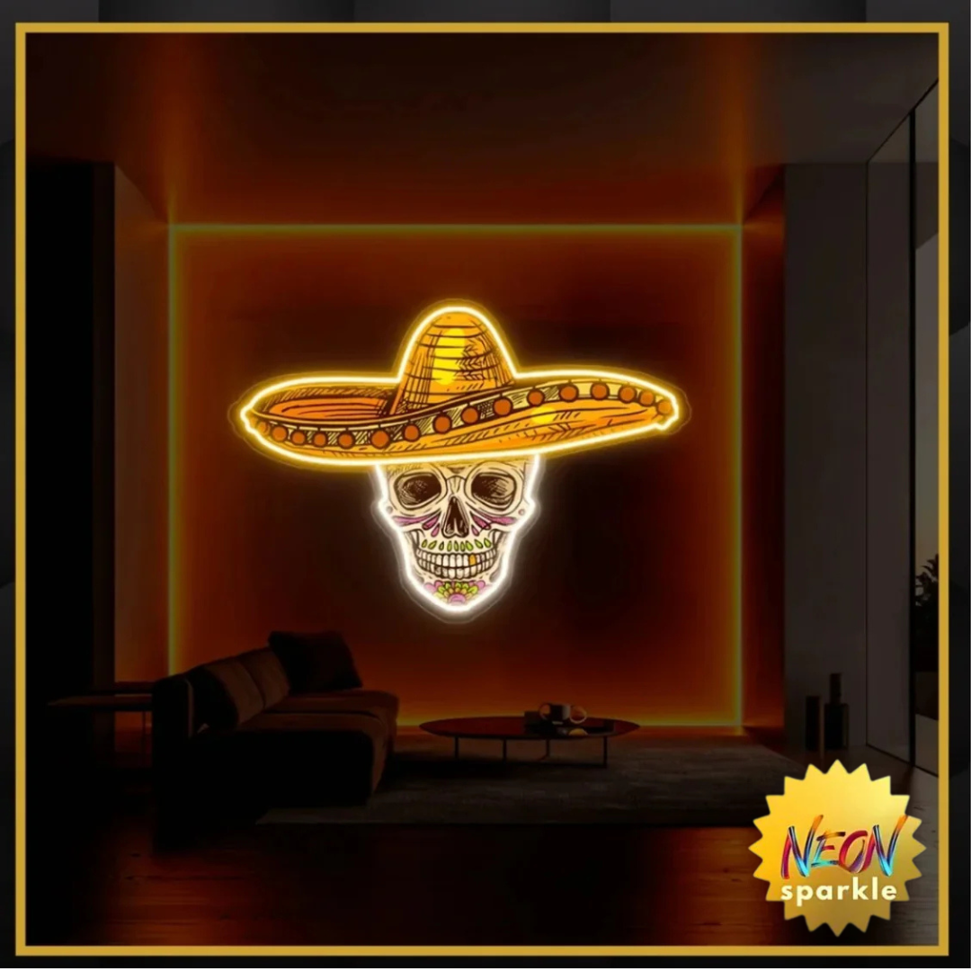 Mexican Calavera Skull UV Sign