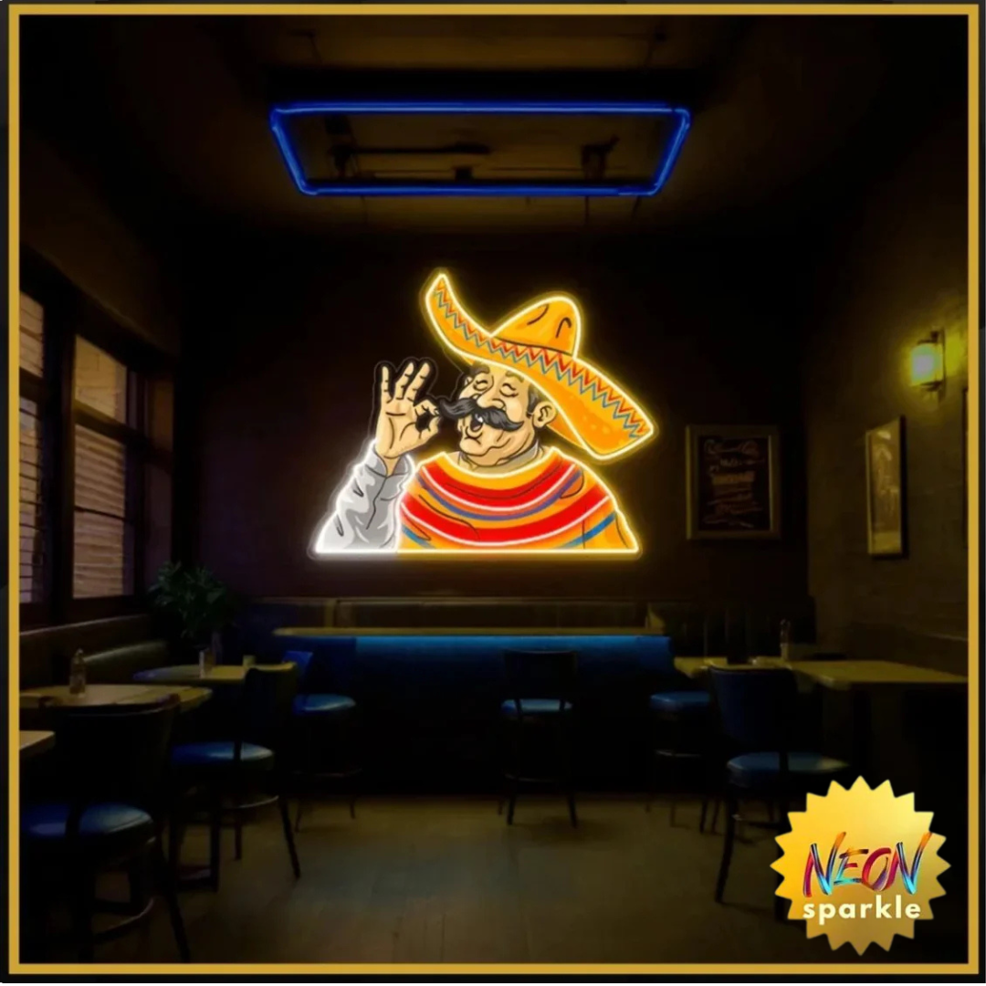 Mexican Man UV Neon Sign