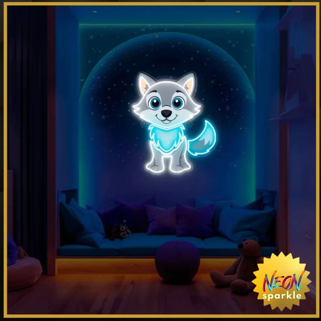 Baby Wolf UV Neon Sign