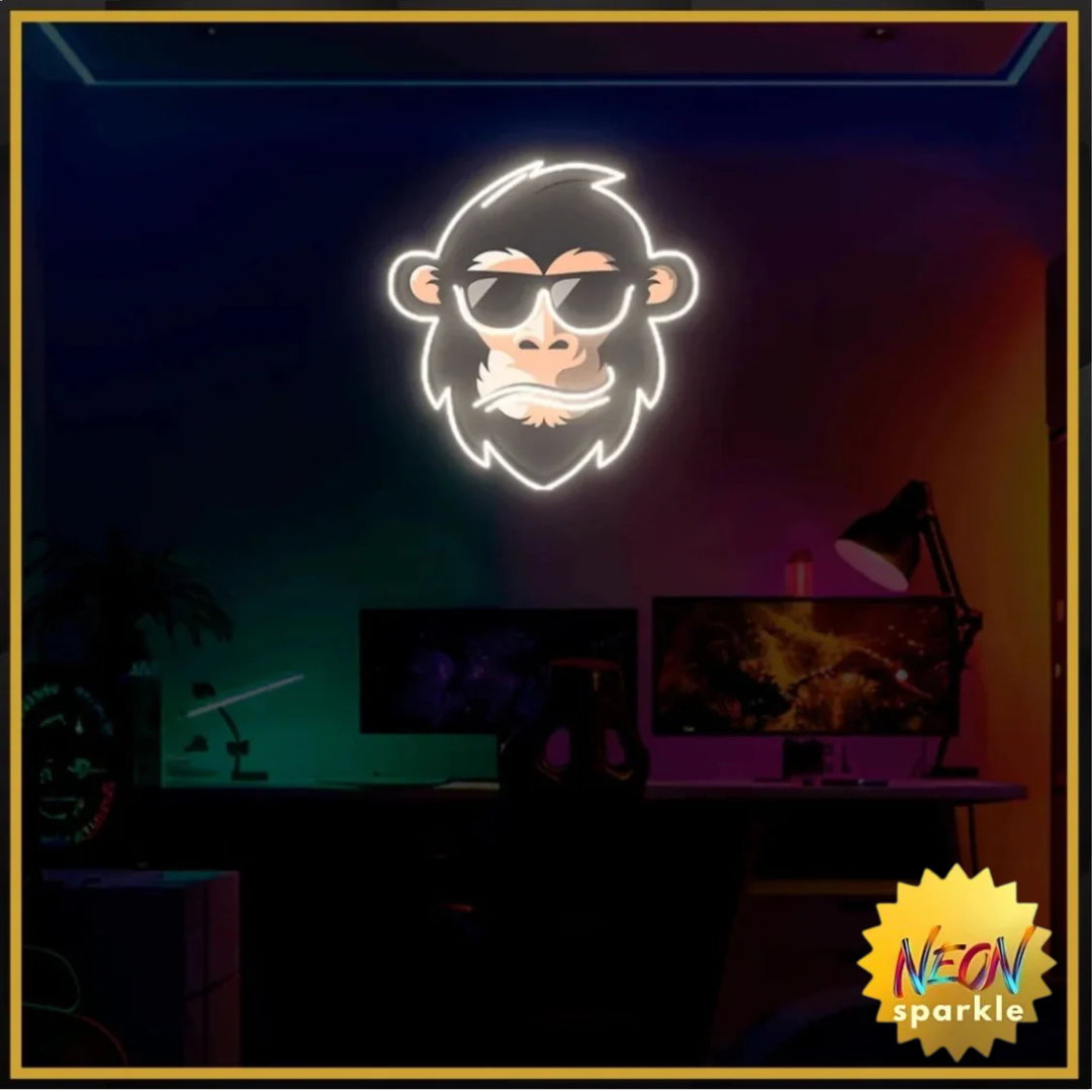 Monkey UV Neon Sign