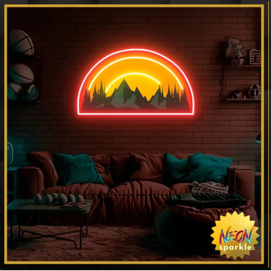 Mountain UV Neon Sign