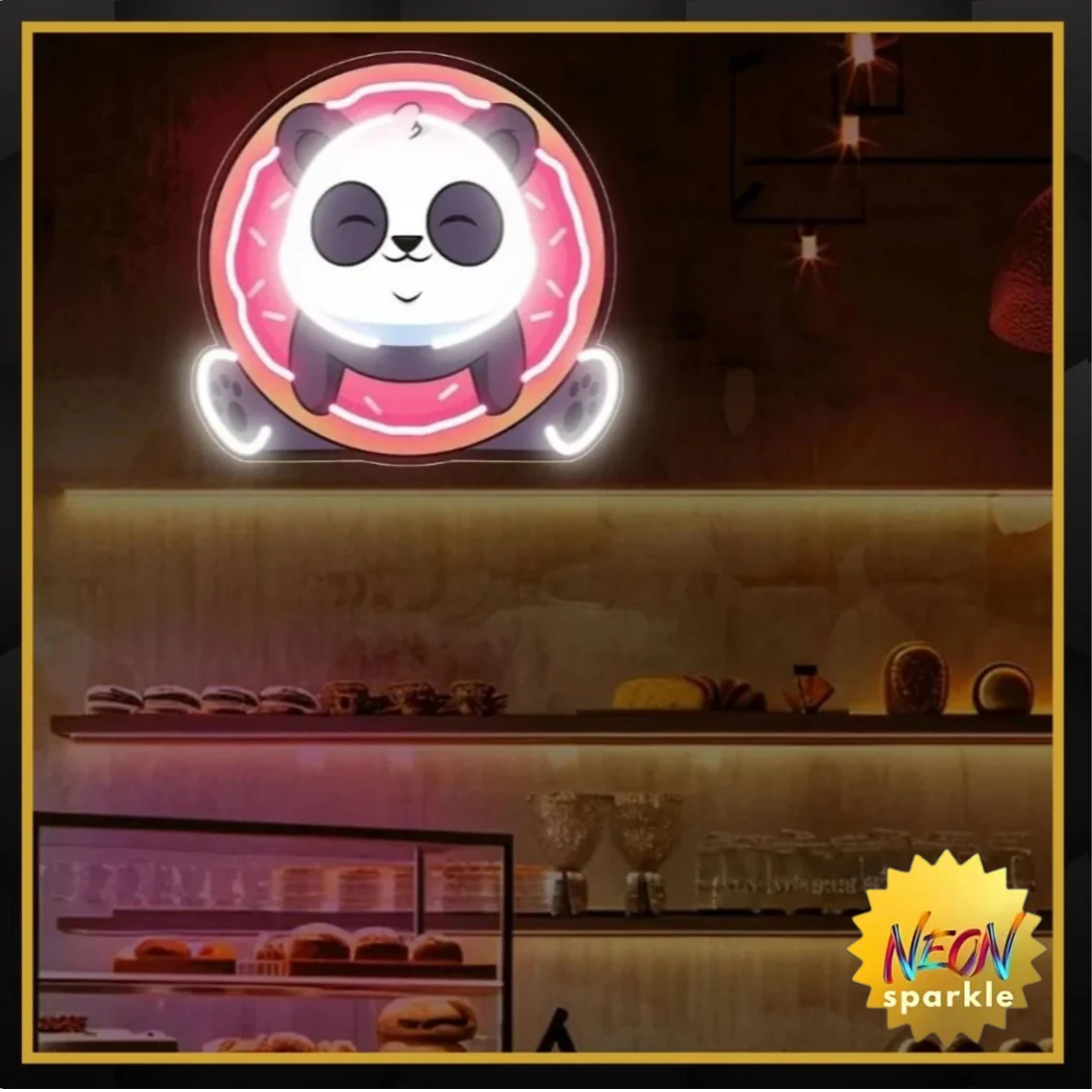 Panda Donut UV Neon Sign