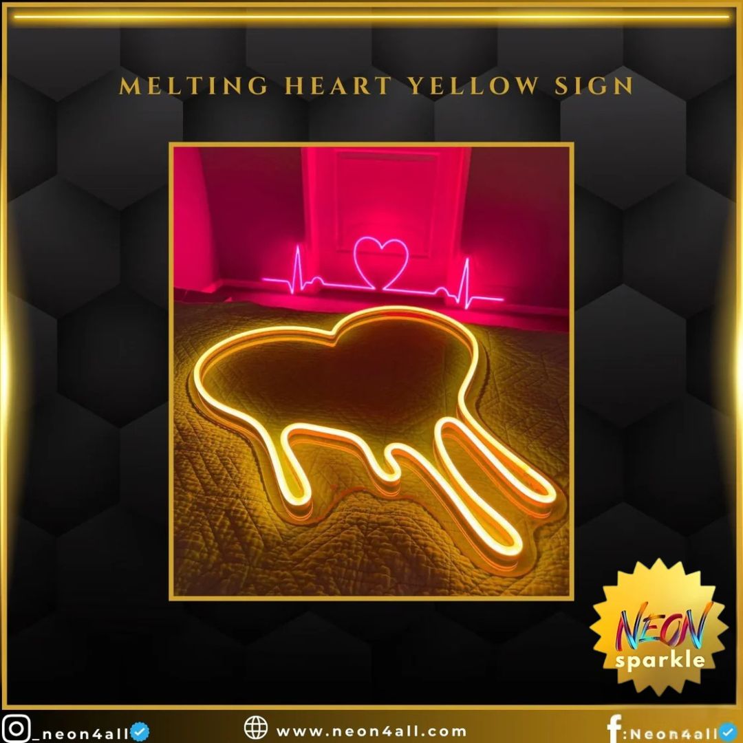 Melting Heart Yellow Sign