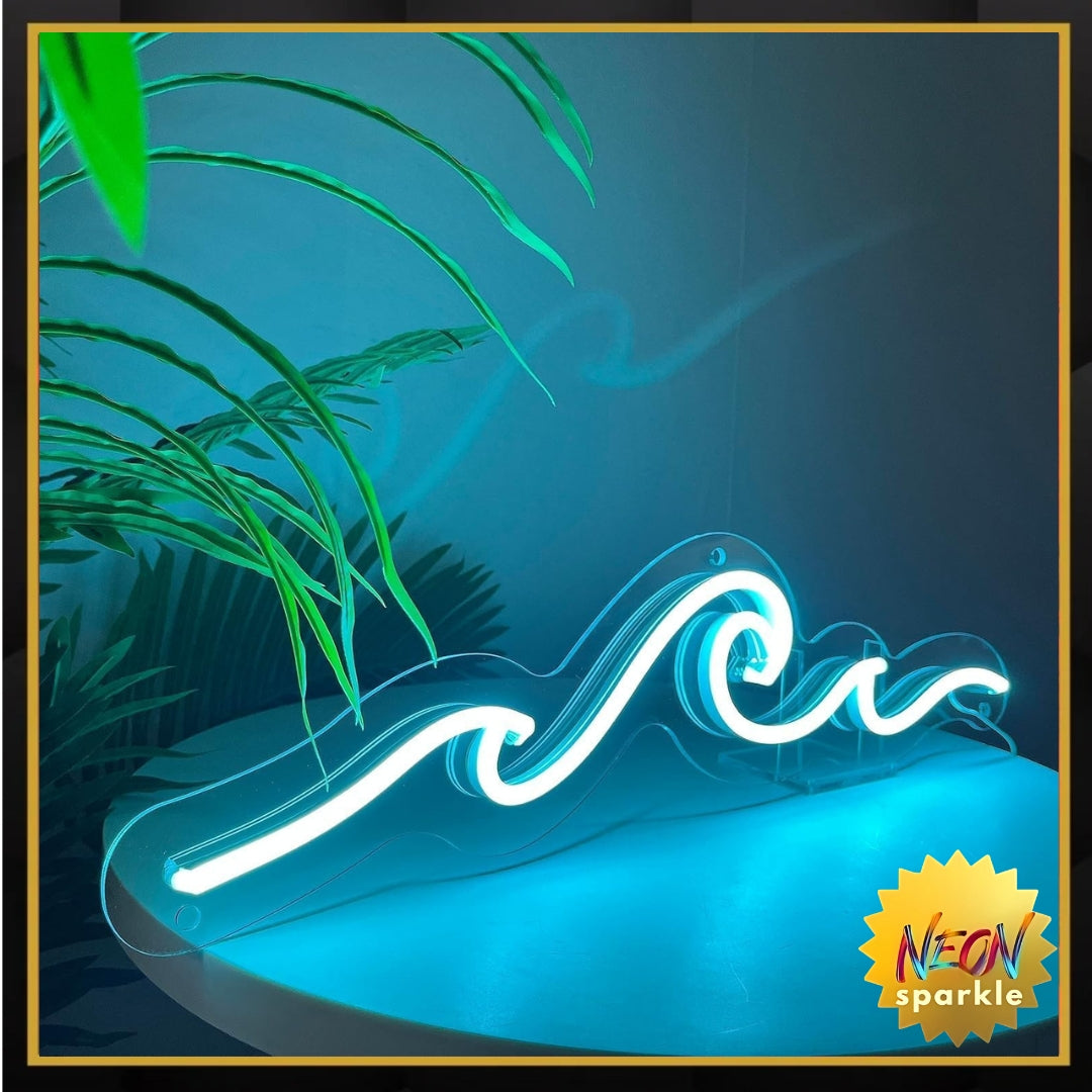 Wave Neon Sign, Wave Light up Wave Night Lamp for Bedroom, USB Power Led Neon Wave Light for Wall Decor