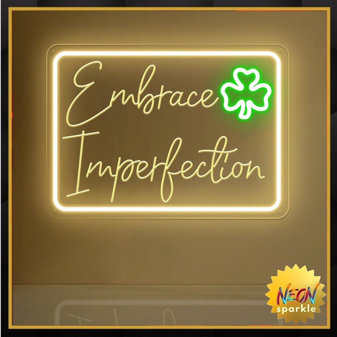 Clover - 13"x18" Warm White Green LED Light for Bedroom Home Office Mental Health Party Decor