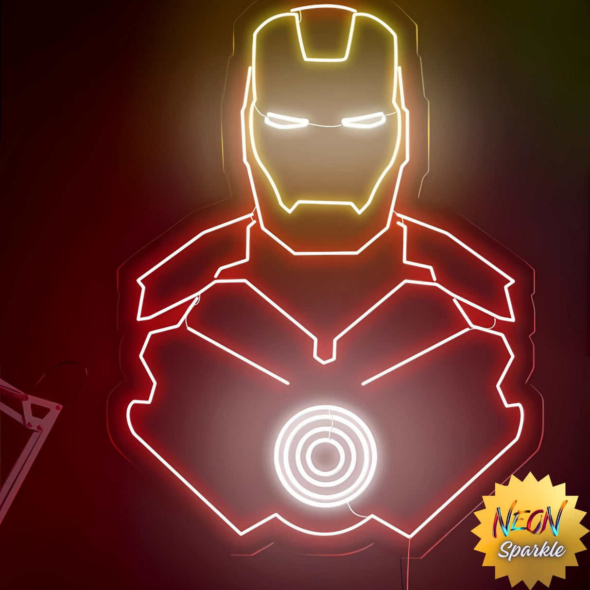 Iron Man Neon Sign - LED Wall Light for Superhero Fans by Neon Sparkle