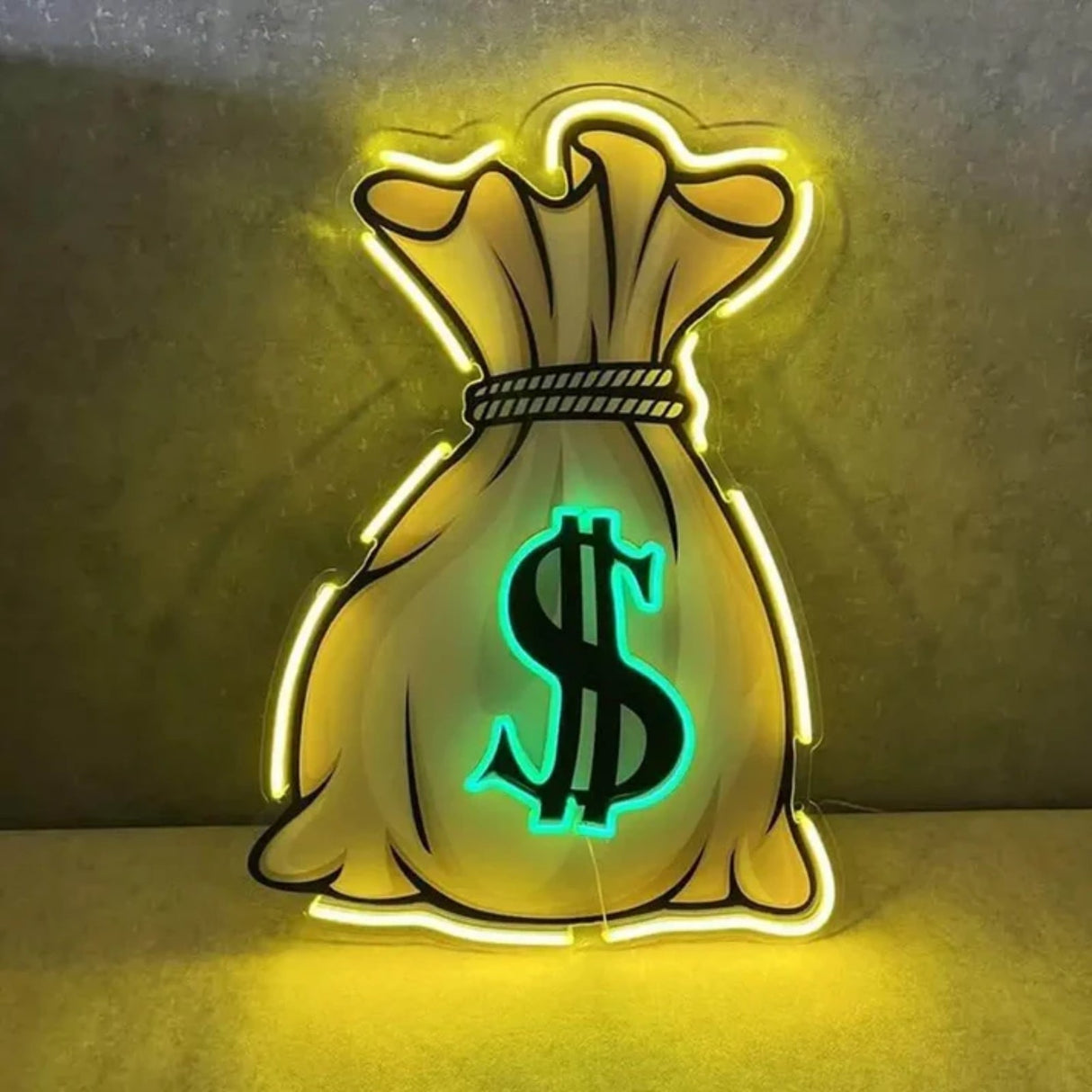 Money Bag UV LED Neon Sign Light Up Your Wealthy Vibes!