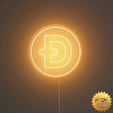 Neon Sparkle Doge Coin Neon Sign - Custom Neon Crypto Wall Light