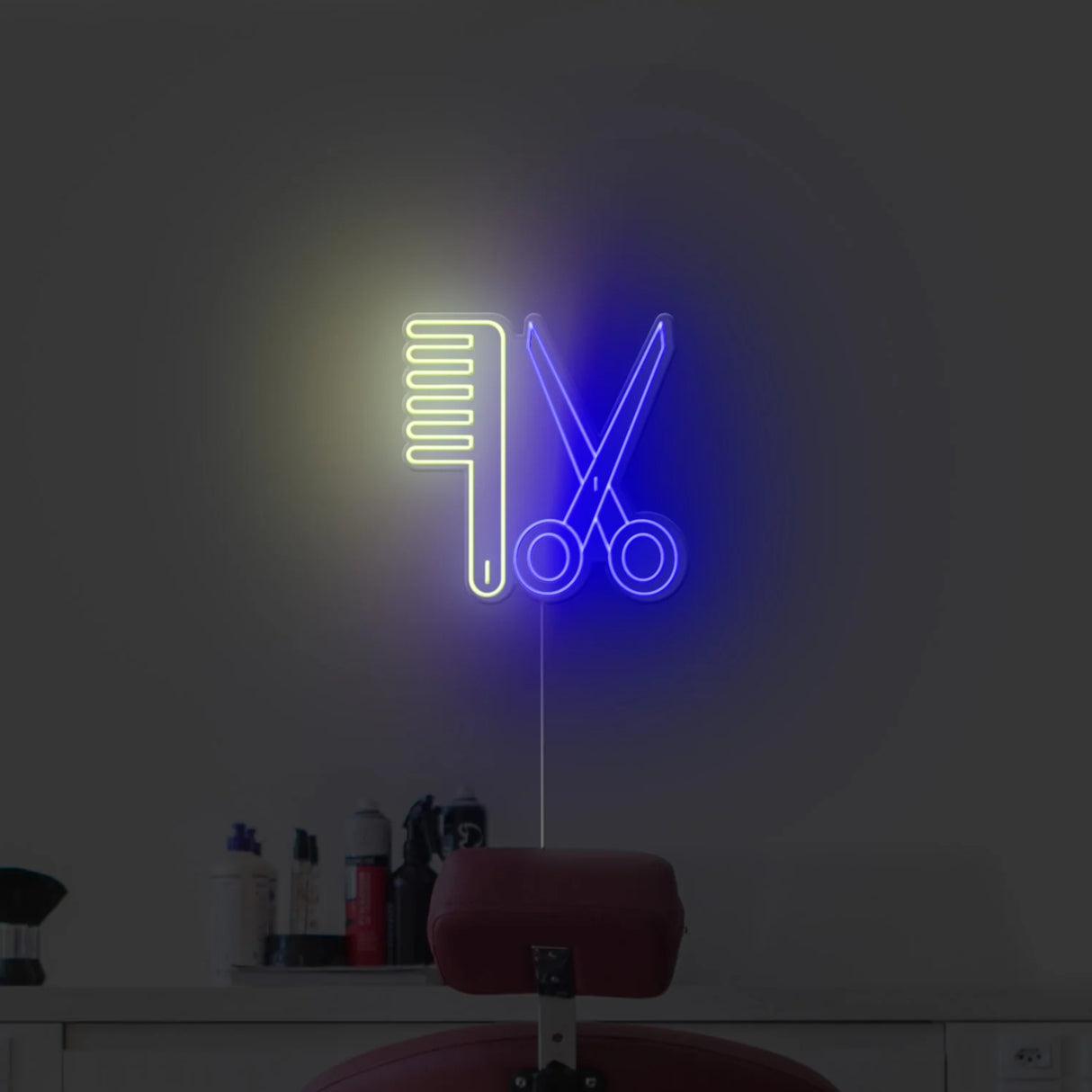 Scissors Comb Neon Sign