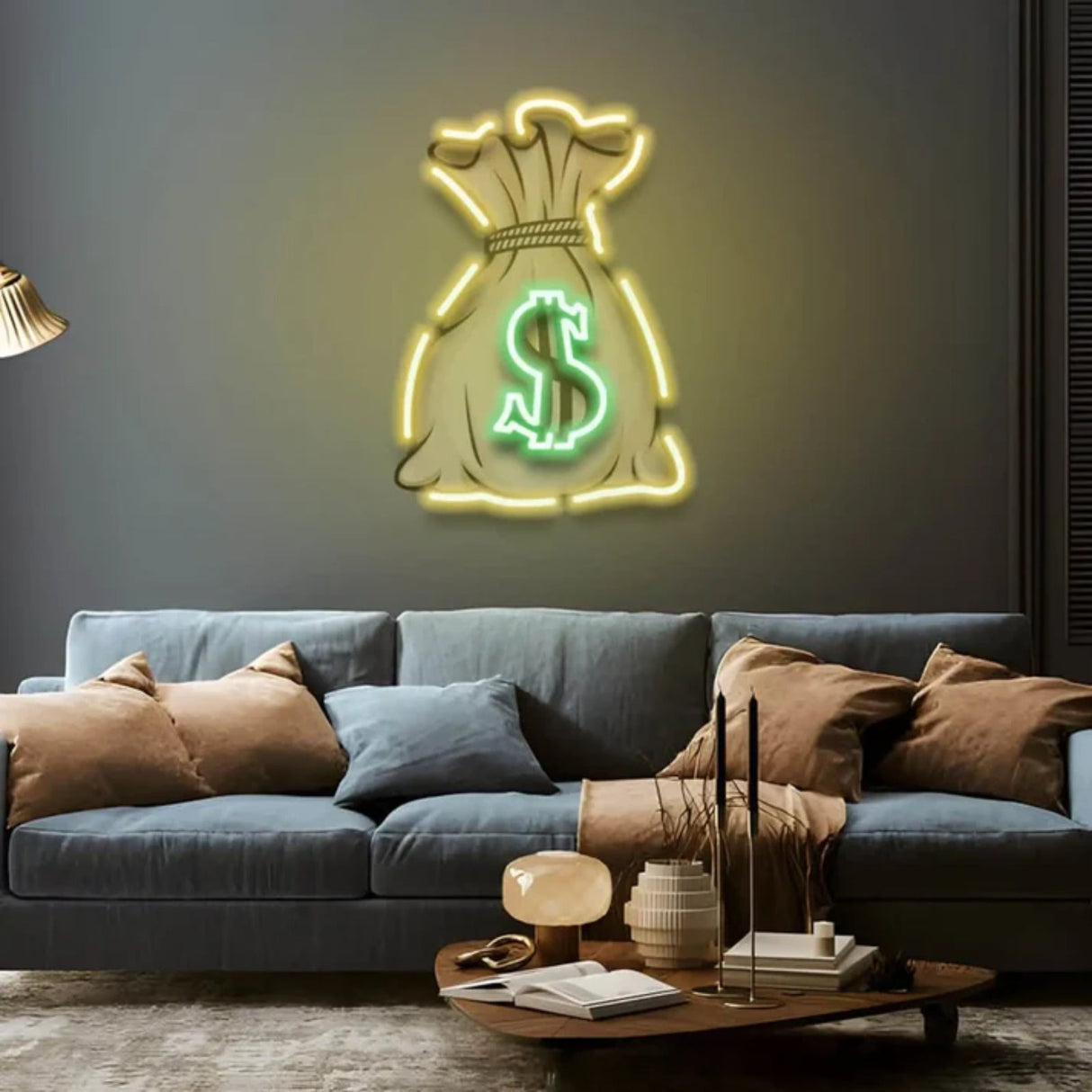 Money Bag UV LED Neon Sign Light Up Your Wealthy Vibes!