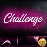 Challenge" Neon Sign – Motivational LED Wall Light by Neon Sparkle