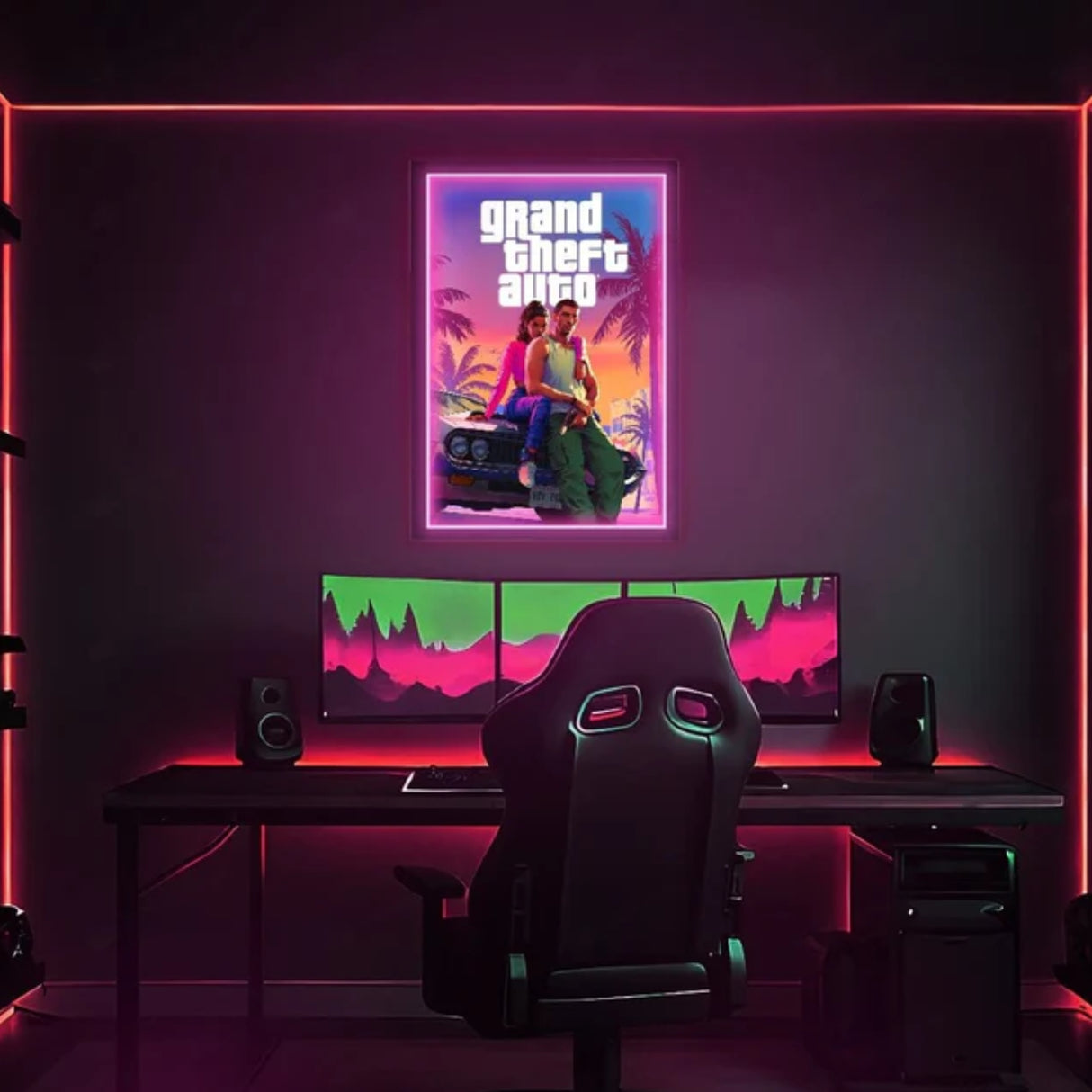Grand Theft Auto VI UV LED Neon Sign - GTA 6 Wall Decor