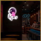 Astronaut Eating Ice Cream UV Neon Sign