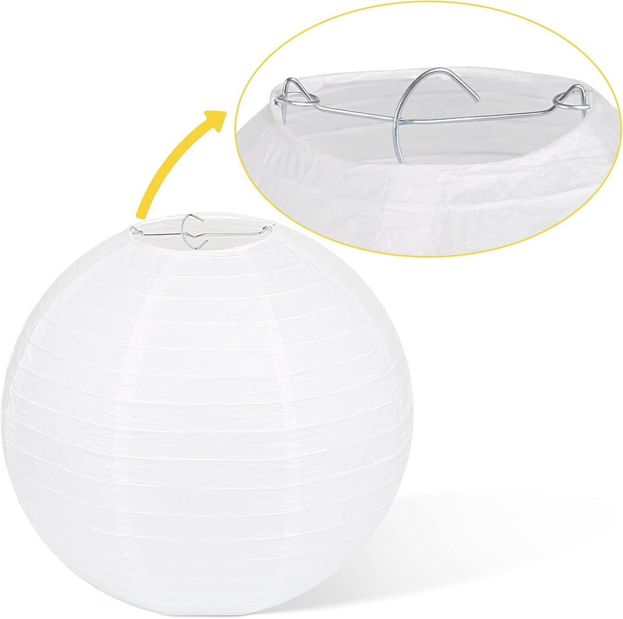 12-Inch White Paper Lanterns，Hanging Round Chinese Paper Lanterns, Decoration for Party Wedding Anniversary (10pcs, White)