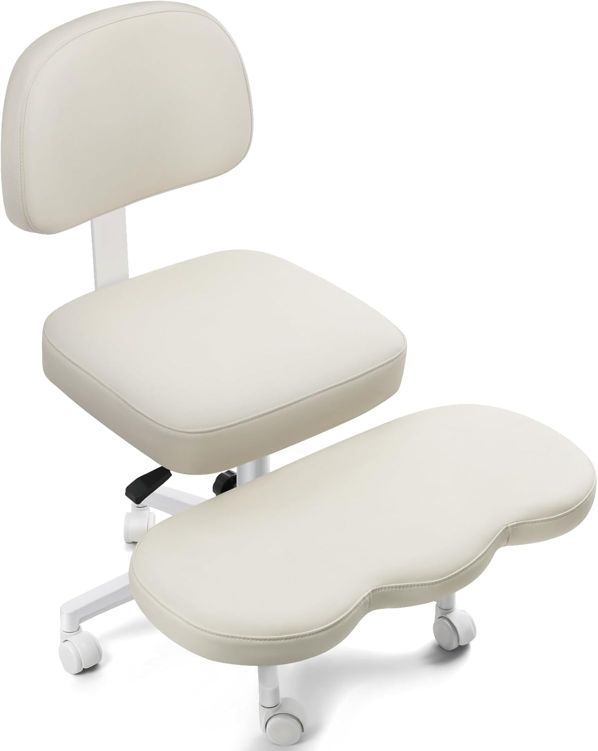 Qmetalart Cross Legged Office Chair,ADHD Friendly,Comfortable Meditation Criss Cross Chair with Wheels,