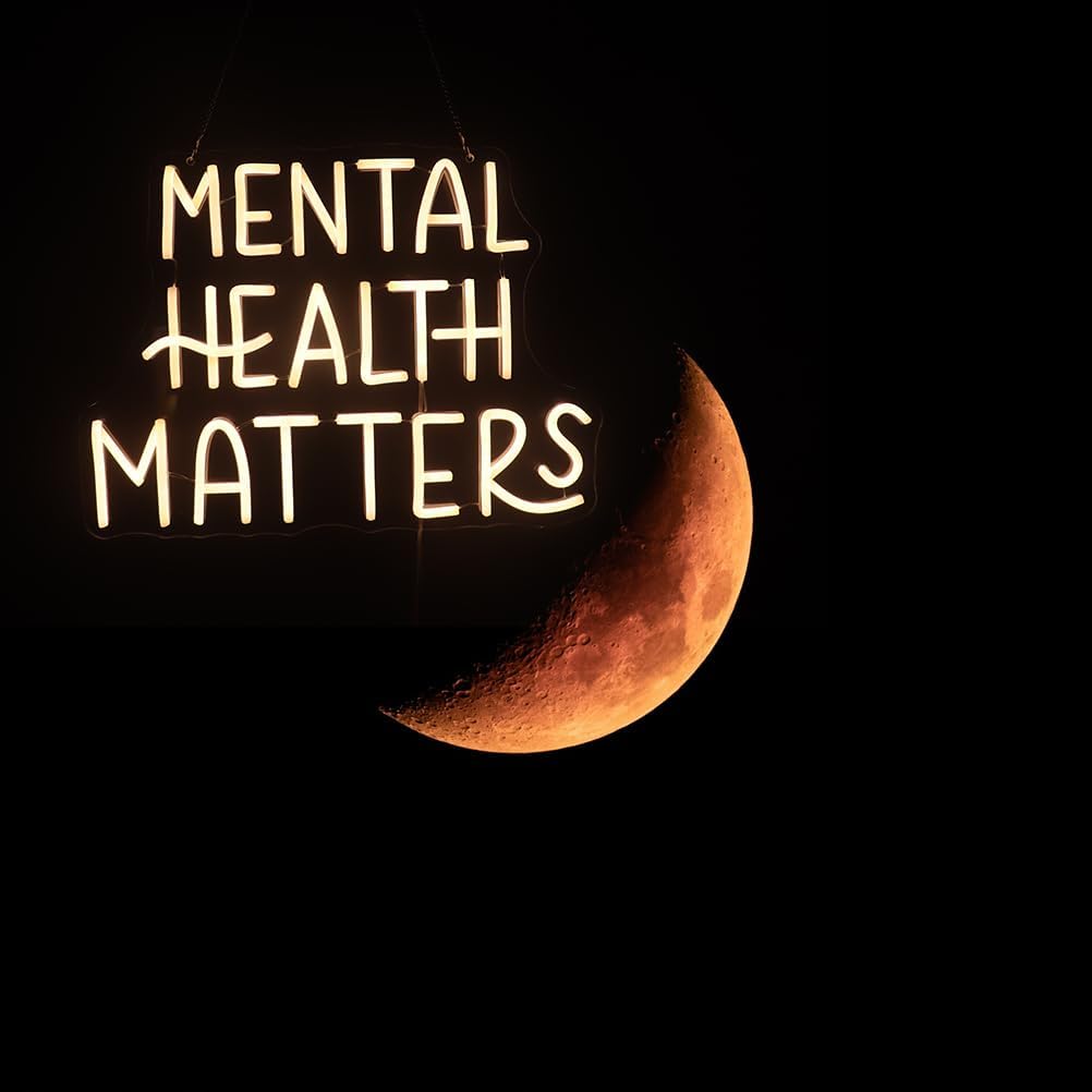 Mental Health Matters Neon Sign, USB Dimmer Light, Positive Quotes