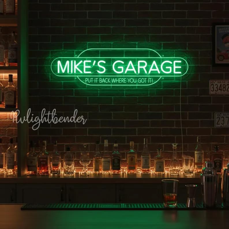 Neon Signs, Personalized Name LED Sign for Garge Decor, Customizable Neon Signs