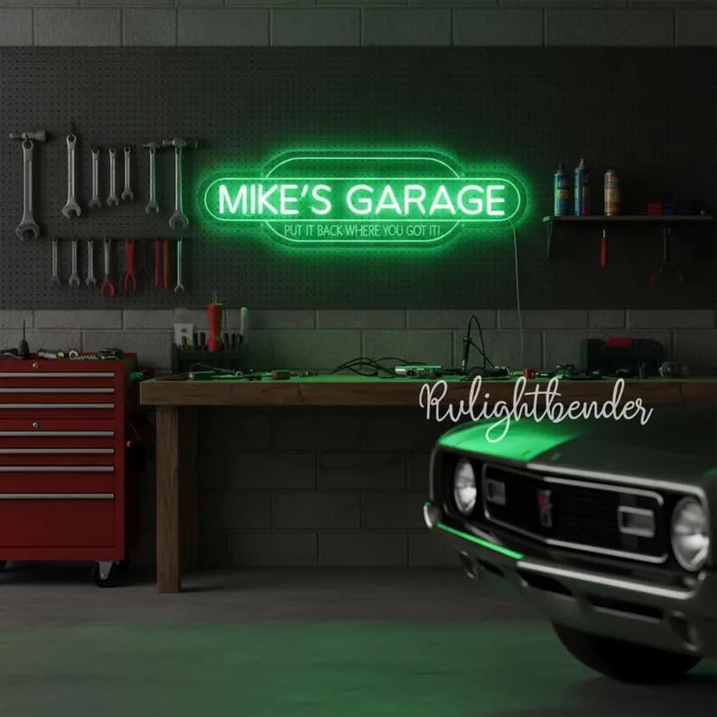 Neon Signs, Personalized Name LED Sign for Garge Decor, Customizable Neon Signs