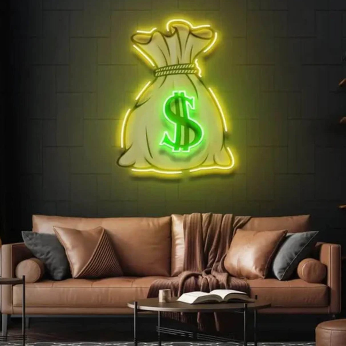 Money Bag UV LED Neon Sign Light Up Your Wealthy Vibes!