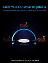 Merry Christmas Neon Sign,15.7 Inch Giant Snowflake Merry Christmas Neon Sign, USB Powered for Xmas Party Decoration (Colourful,1 Pack)