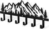 Qmetalart Mountain Metal Coat Racks Wall Mounted Entryway Kitchen Bathroom Storage Organizer