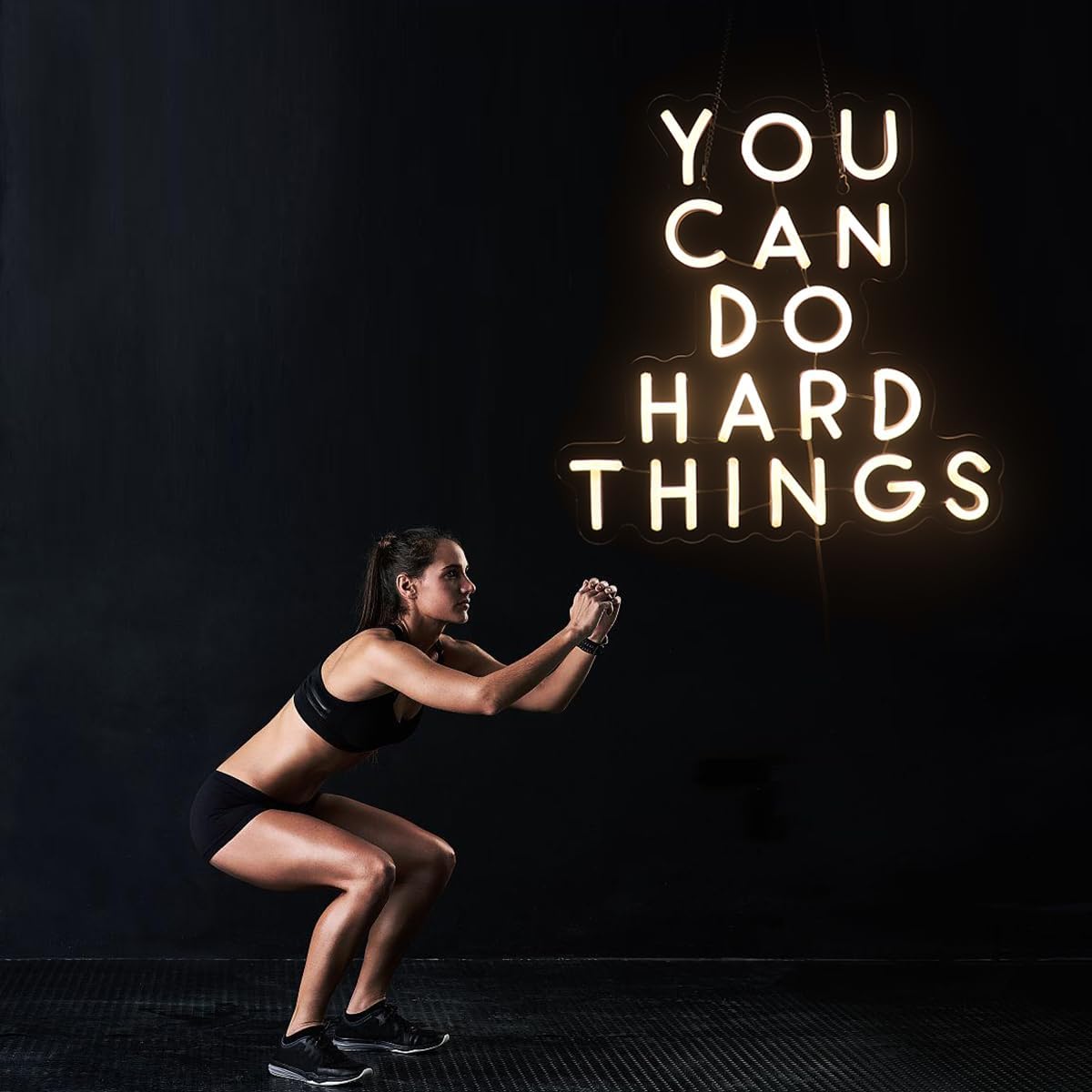 You Can Do Hard Things Wall Hanging Neon Sign, Positive Quotes Decorative Neon Lights
