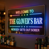 Personalized Bar Led Light for Home Business, Handmade 3D Mirror Light up Sign for Club Pub Man Cave Bistro Lounge Tavern Party Gift
