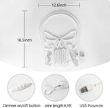 Bikini Crs Light Neon Signs 16.1 * 9.8 Inch(Azure+Red+White) + Punisher Skull Neon Signs 16.5 * 13 Inch(White)