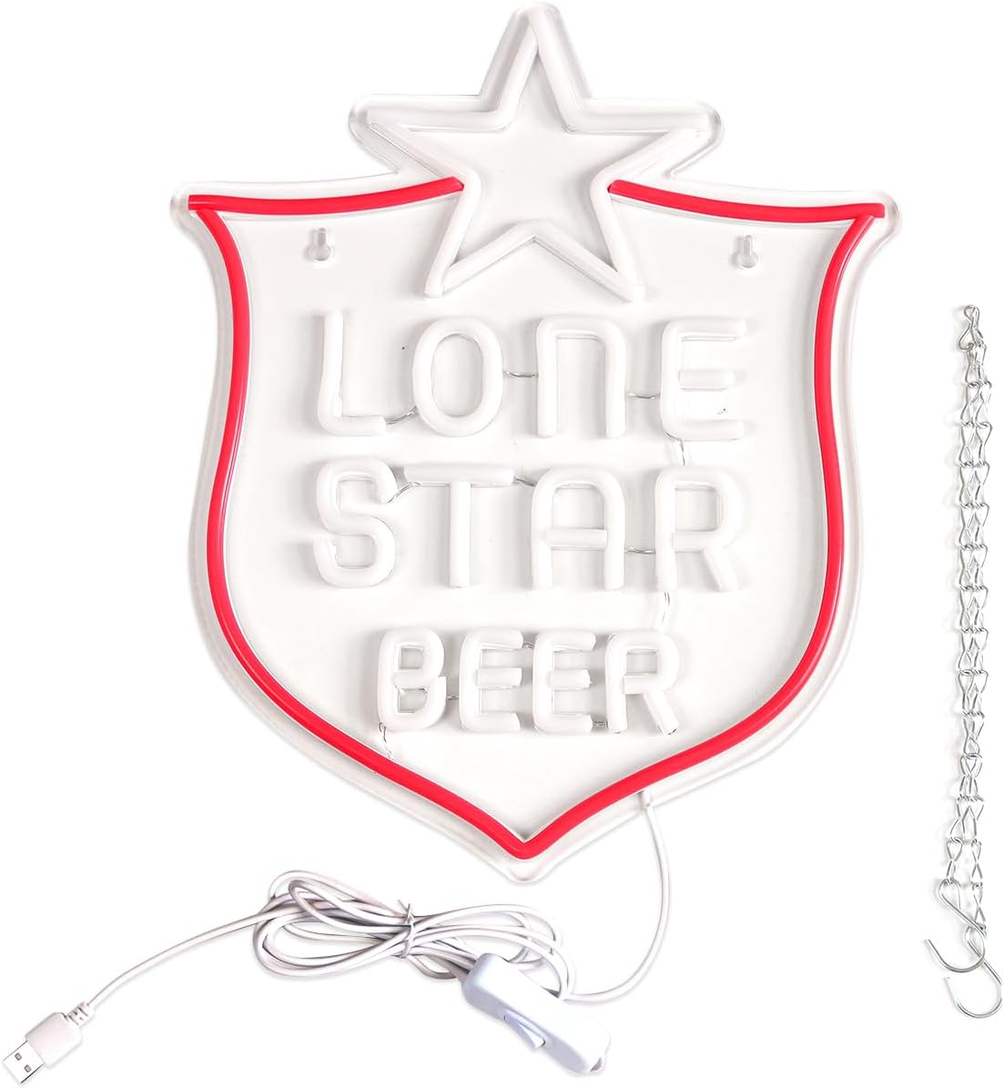 Bikini Crs Light Neon Signs 16.1 * 9.8 Inch(Azure+Red+White) + Lone Star Beer Neon Signs 15 * 12.2 Inch