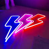 Neon Signs Lightning Bolt Neon Light Sign for Wall Decor, Battery or USB Powered Led Lightning Light Neon Sign for Bedroom