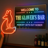 Personalized Bar Led Light for Home Business, Handmade 3D Mirror Light up Sign for Club Pub Man Cave Bistro Lounge Tavern Party Gift