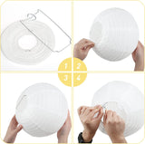 12-Inch White Paper Lanterns，Hanging Round Chinese Paper Lanterns, Decoration for Party Wedding Anniversary (10pcs, White)