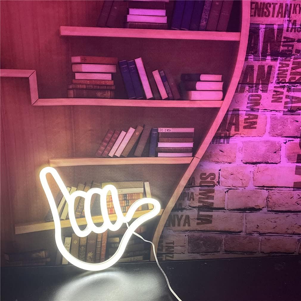Hand Shape Finger Neon Sign Lights Hanging Decorative Neon Light USB or Battery Operated
